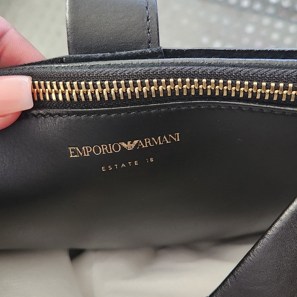 Emporio Armani Suede Black Bucket Bag - Picture 5 of 5